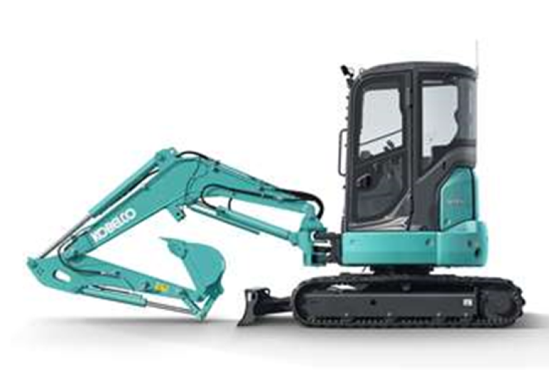 Jauni Kobelco mini ekskavatori