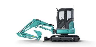 Jauni Kobelco mini ekskavatori