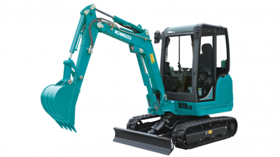 Jauni Kobelco mini ekskavatori